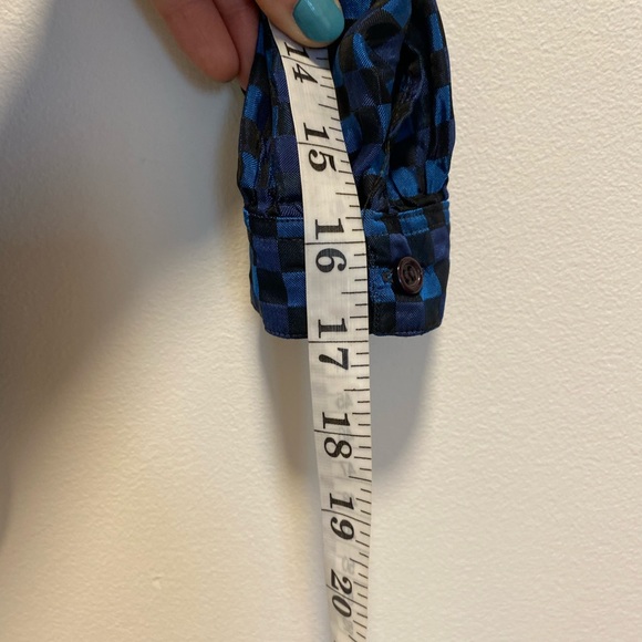 Vintage Satin Checkered Ruffle Top - Picture 10 of 10